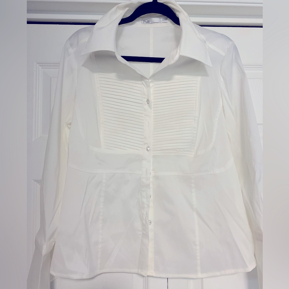 Puli White Button Down Shirt for Women